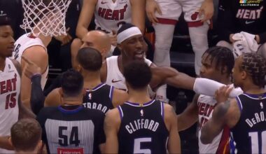 Bam Adebayo steps in as DeMar DeRozan and Russell Westbrook have words for Heat