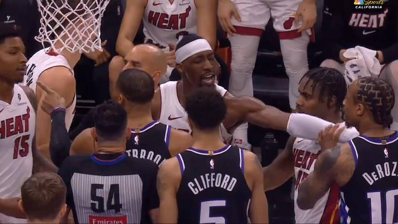 Bam Adebayo steps in as DeMar DeRozan and Russell Westbrook have words for Heat