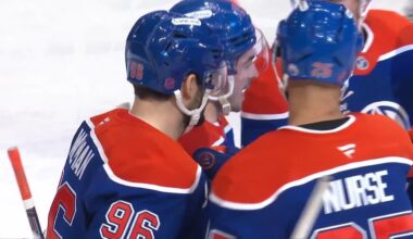 Matt Savoie scores a goal against the New Jersey Devils