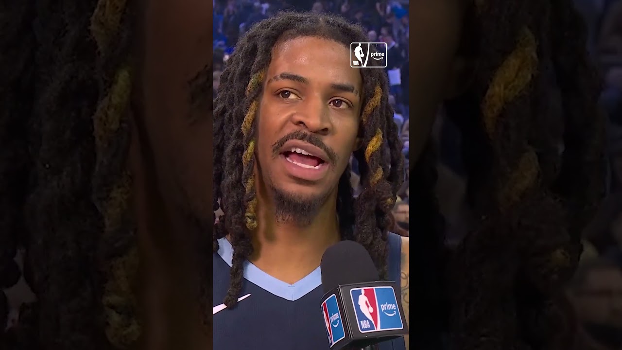 MORANT REACTS TO LONDON WIN 🇬🇧🎤 #jamorant #morant #nba #grizzlies #memphisgrizzlies