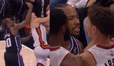 DeMar DeRozan flagrant on Pelle Larsson and tells him to do something about it 😳