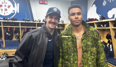 Isaak Phillips earns a jacket in his Winnipeg Jets home debut!