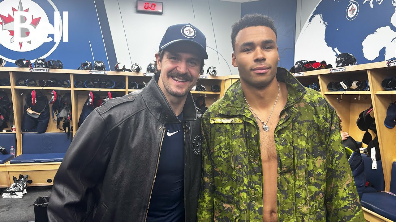 Isaak Phillips earns a jacket in his Winnipeg Jets home debut!