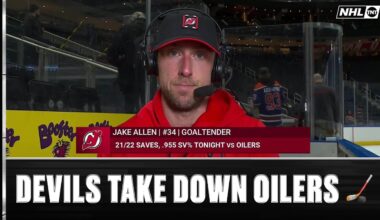 Jake Allen Joins Postgame After The New Jersey Devils' Big Win Over The Edmonton Oilers 🙌