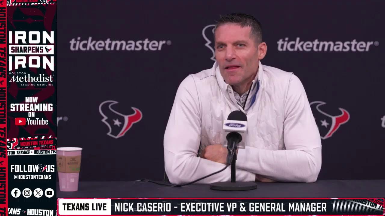 LIVE: Houston Texans EVP & GM Nick Caserio addresses the media