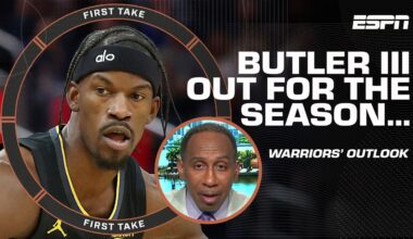 Jimmy Butler III tears his ACL: Stephen A. calls this 'devastating' for the Warriors | First Take