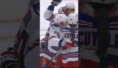 MORROW’S FIRST AS A RANGER 👊 #nyr #hockey #nhl #goal #scottmorrow