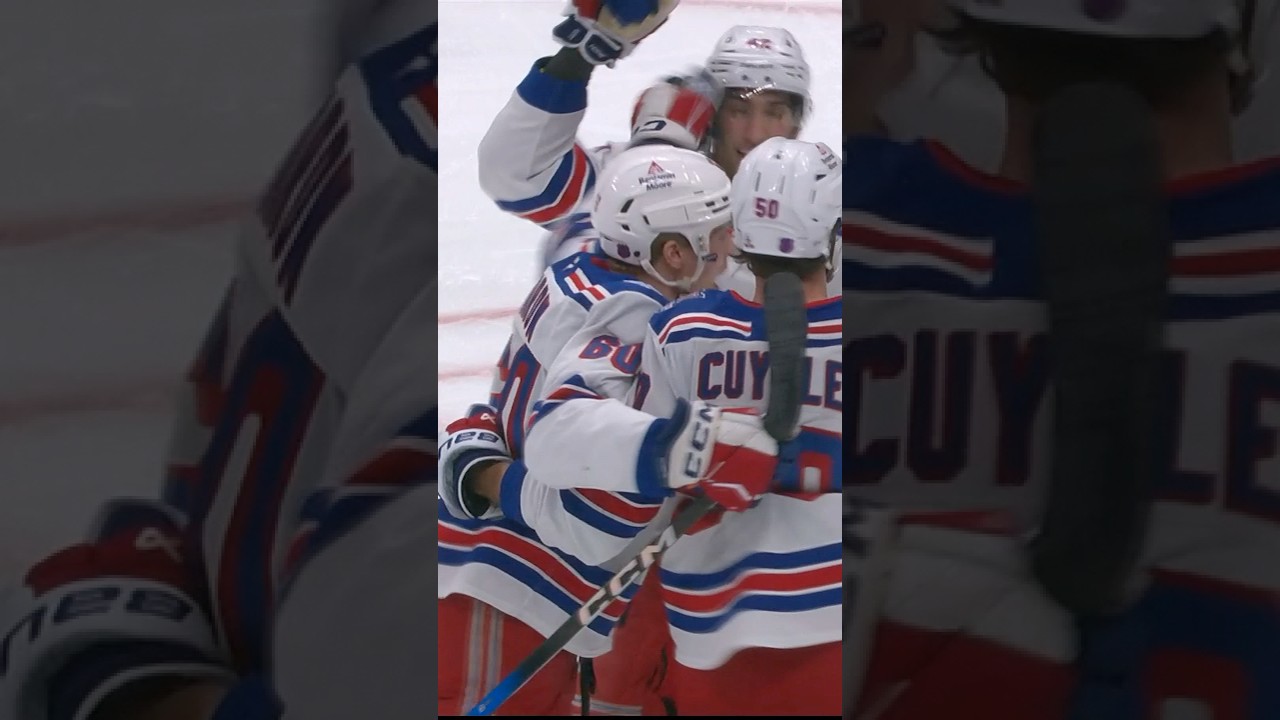 MORROW’S FIRST AS A RANGER 👊 #nyr #hockey #nhl #goal #scottmorrow