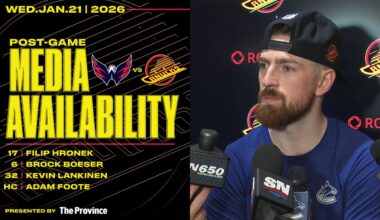 Hronek, Boeser, Lankinen & Adam Foote Post-Game Media | Canucks vs. Capitals (Jan 21, 2026)