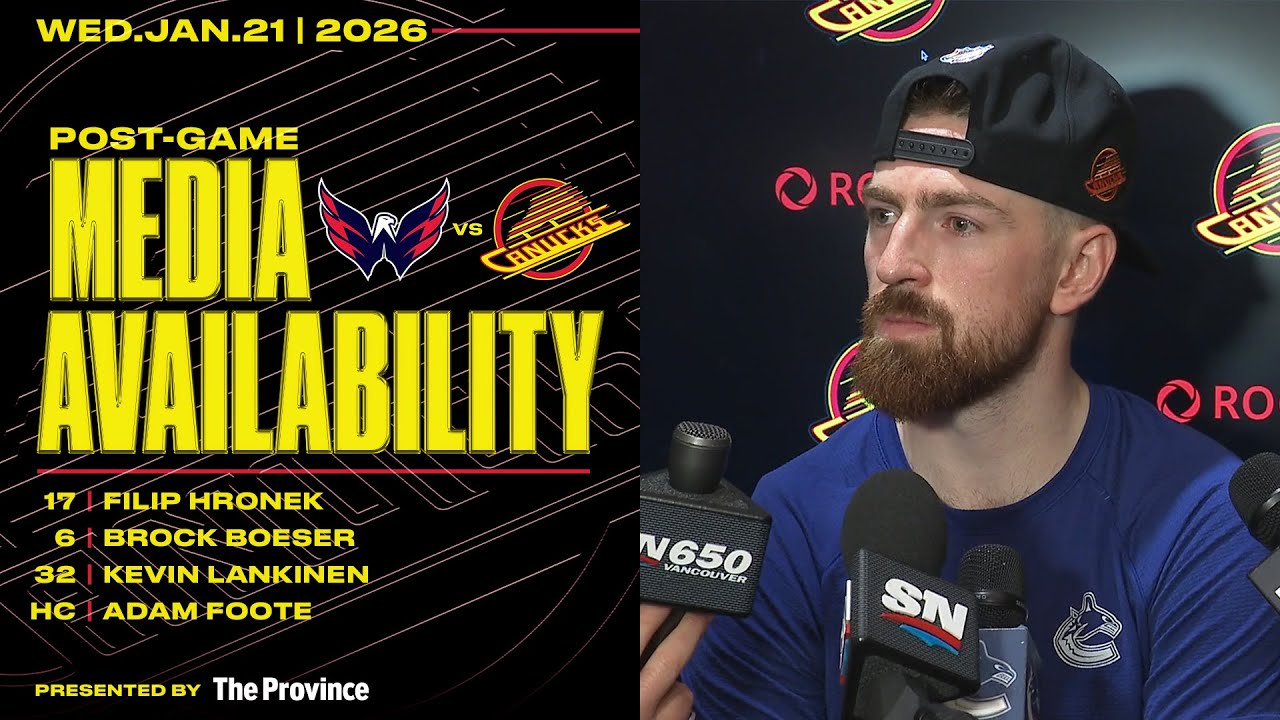 Hronek, Boeser, Lankinen & Adam Foote Post-Game Media | Canucks vs. Capitals (Jan 21, 2026)