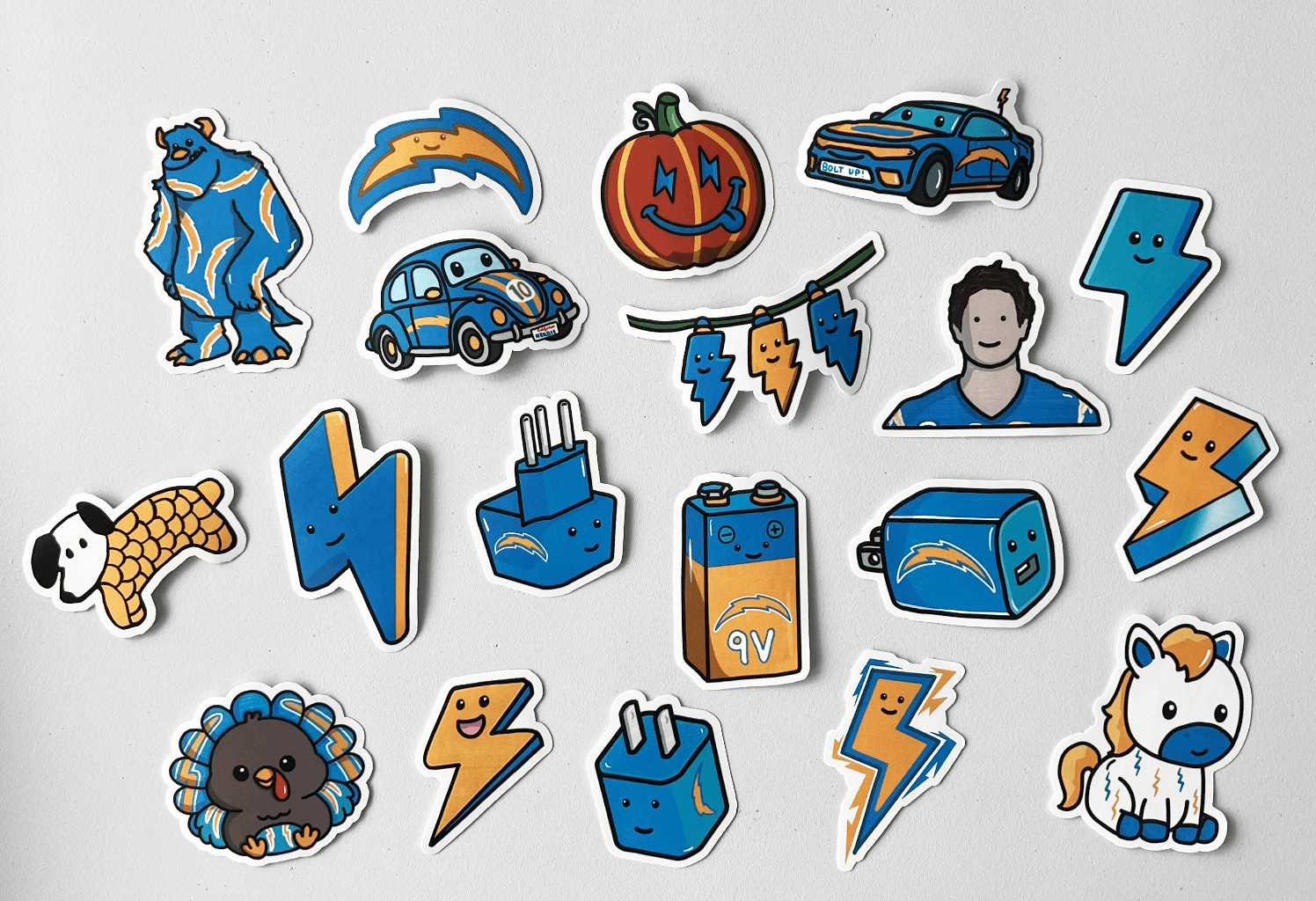 The Weekly LA Chargers Doodles as Stickers :)