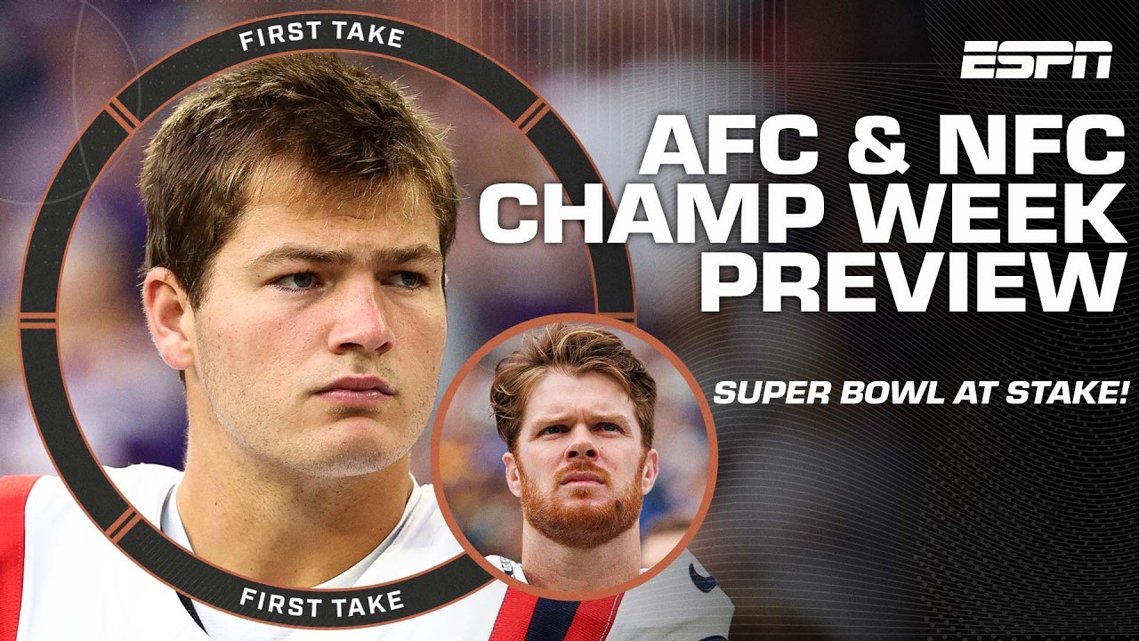 AFC & NFC Championship preview 🏈 Patriots vs. Broncos & Rams vs. Seahawks ‼️ | First Take