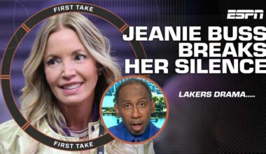 LAKERS DRAMA 👀 Stephen A. reacts to Jeanie Buss’ comments on LeBron James | First Take