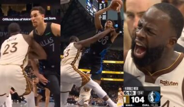 Draymond Green has 2 hard fouls in 30 seconds on Mavs and was heated with refs