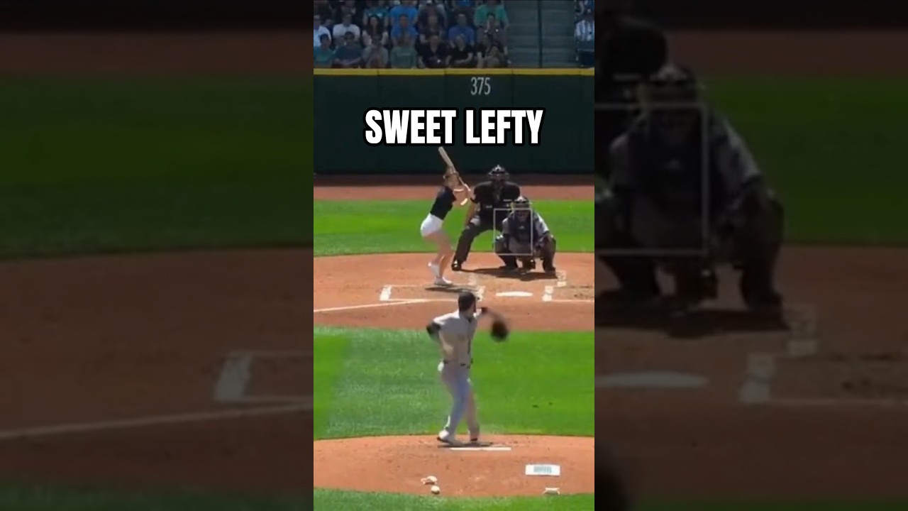 She Plays Hardball. Sweet Lefty Swings. ⚾✨ #shorts