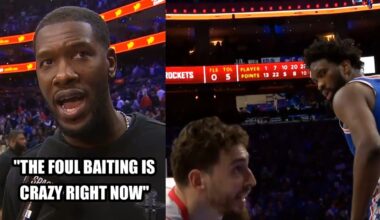 Rockets sick of Joel Embiid foul baiting then Embiid stares down Alperen Sengun 😂