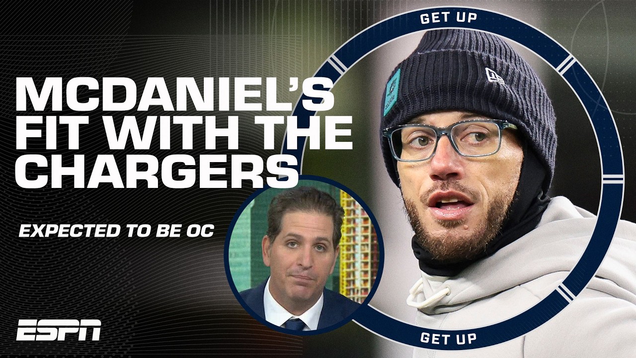 Chargers expected to hire Mike McDaniel as OC 🚨 Peter Schrager shares the details... | Get Up