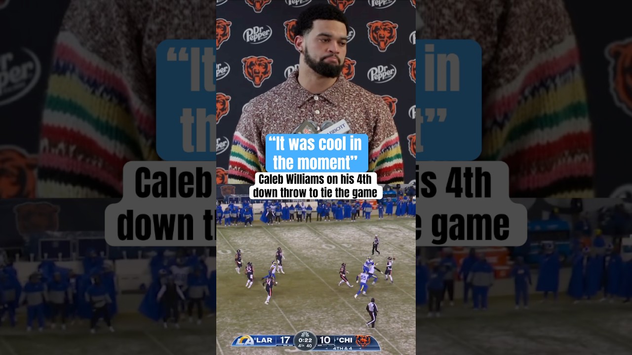 Caleb Williams on his insane throw vs. Rams 👀