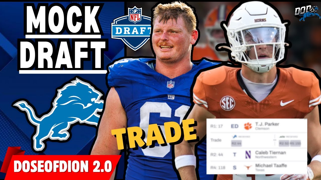 Lions 3-Pick Mock Draft WITH A TRADE | Fixing Detroit’s Biggest Need?