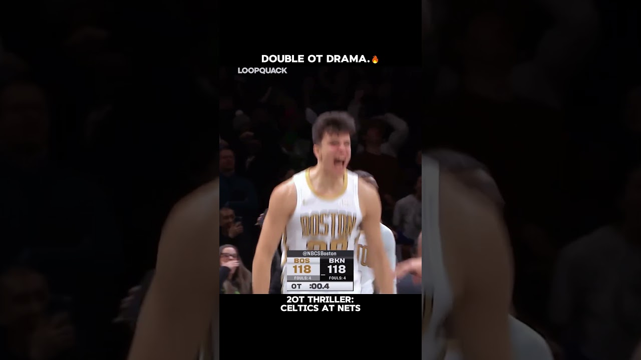 Double-overtime chaos in Celtics vs Nets #nbashorts