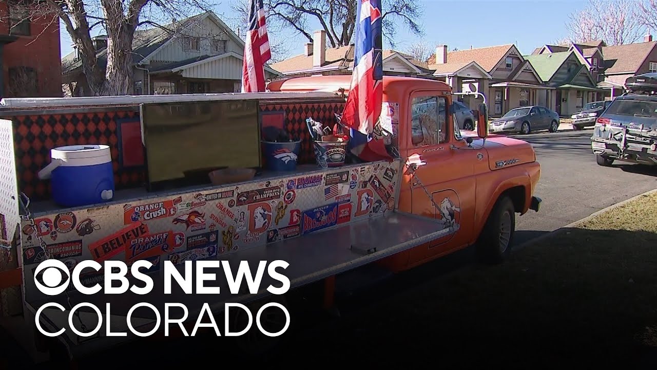 Denver Broncos superfan takes tailgating to next level with customized truck in the Orange Zone