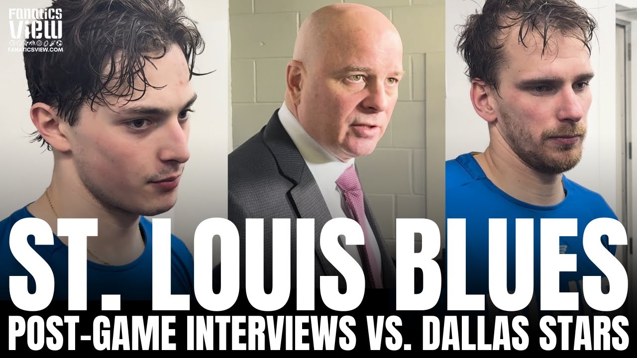 Pavel Buchnevich, Dalibor Dvorsky & Jim Montgomery Respond to St. Louis Blues Loss vs. Dallas