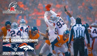 New England Patriots vs Denver Broncos Game Highlights | 2025 NFL Season AFC Championship