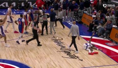 Ron Holland II EJECTED after shoving Keon Ellis in Kings vs. Pistons 👀 | NBA on ESPN