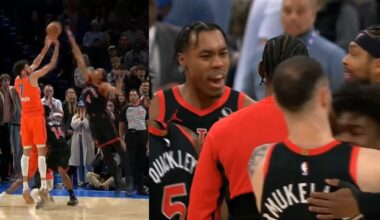 Scottie Barnes CLUTCH block on Chet Holmgren and rebound to win vs OKC - Final 1:24