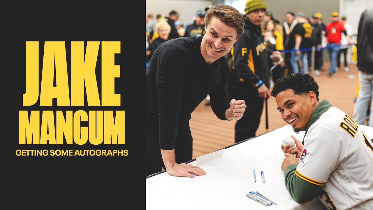 Autographs aren’t just for the fans, Jake Mangum jumped in too.