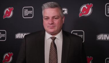 Sheldon Keefe speaks before Devils matinee in Seattle