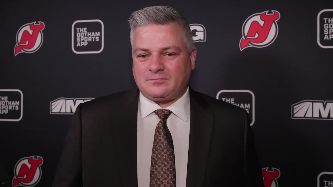 Sheldon Keefe speaks before Devils matinee in Seattle