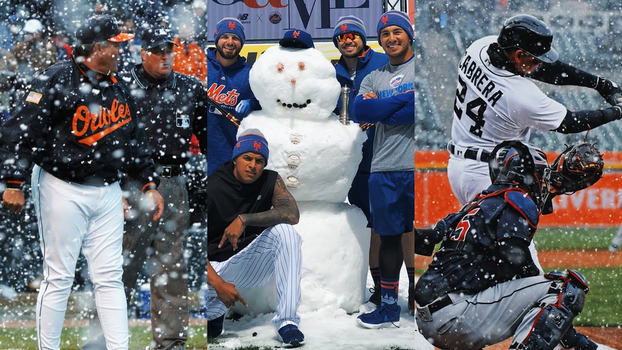 Best snow moments in MLB history! ☃️❄️