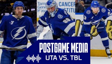 Postgame Media vs UTA | Raddysh, Moser, Vasilevskiy