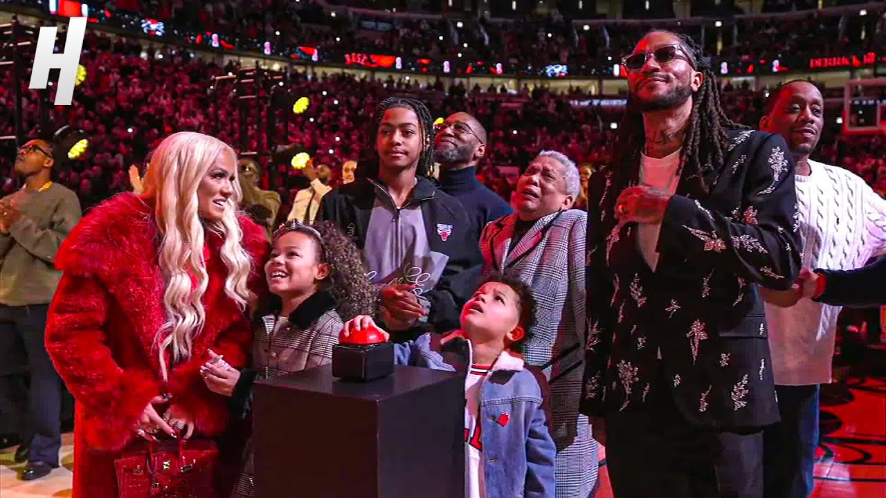 Derrick Rose’s Jersey is Raised to the Rafters 🌹 Jersey Retirement Ceremony