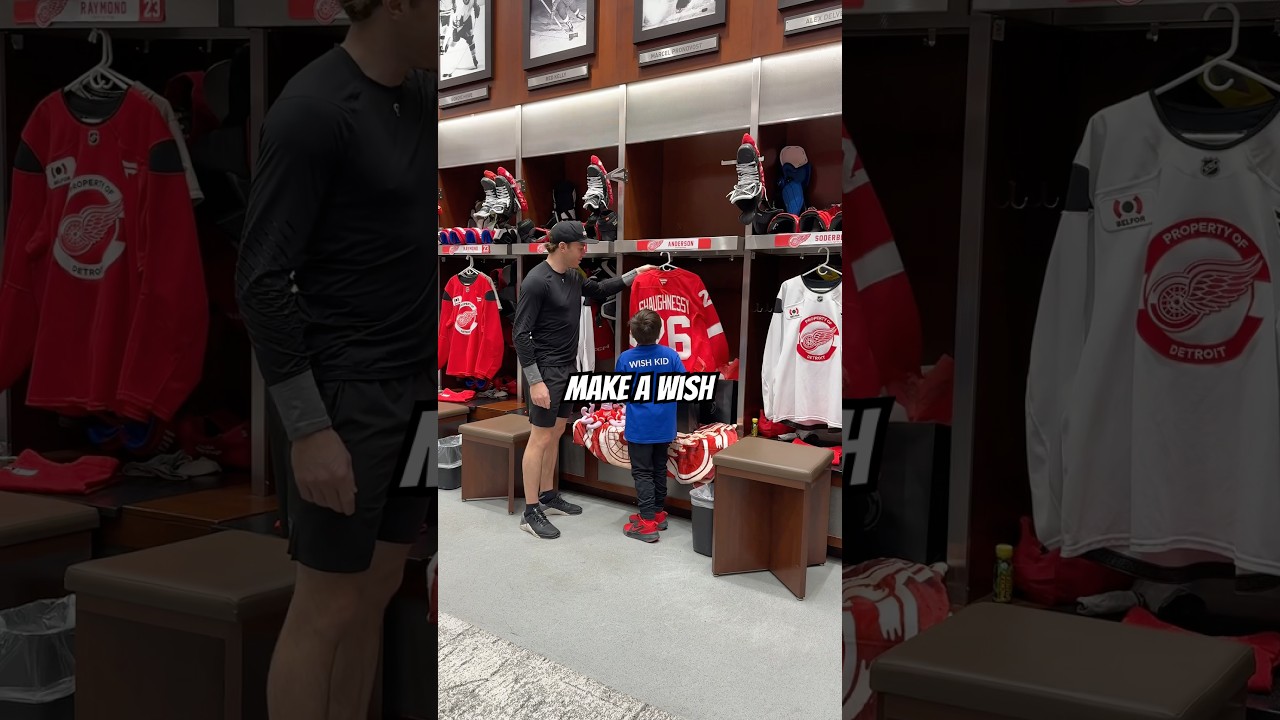 Anderson from Make A Wish Michigan had his wish granted with the Detroit Red Wings