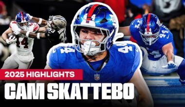 Cam Skattebo's Top 2025 Season Highlights | New York Giants