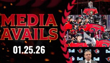 Mads Søgaard, Dylan Cozens, Brady Tkachuk, Travis Green Postgame Media vs VGK