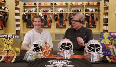 Lukas Dostal and Noodles from The Offspring Design a Goalie Mask Together