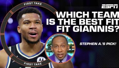 Stephen A. suggests Giannis to Warriors 👀 ‘How’s Steph Curry looking at Golden State?!’ | First Take