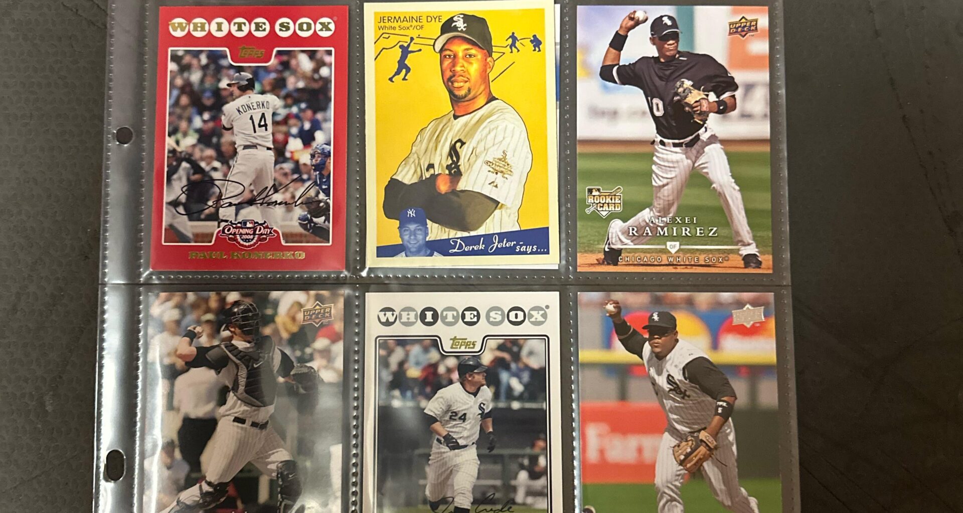 The ____ Chicago White Sox opening day lineup pictured in trading cards