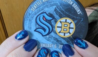 I painted the Kraken logos on my wife's nails