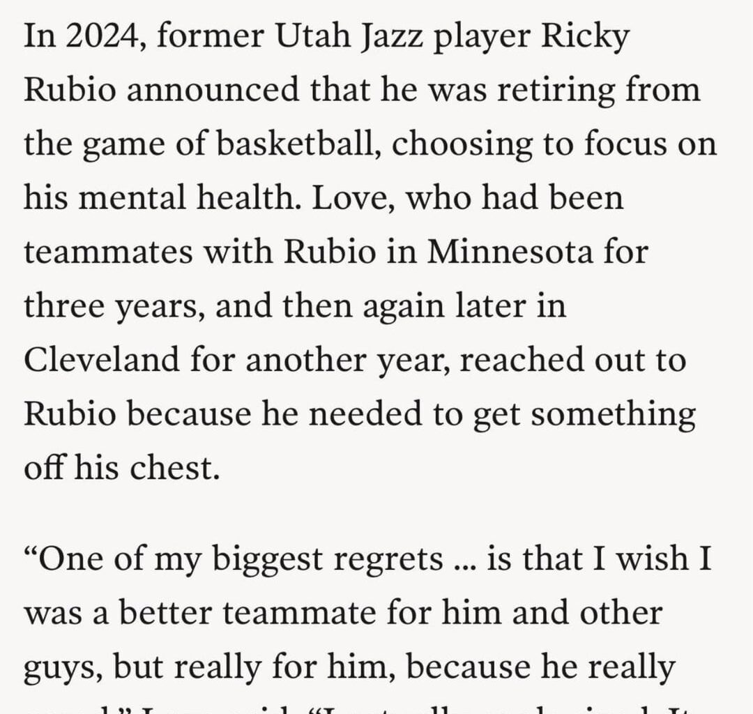 Kevin Love’s Apology to Ricky Rubio