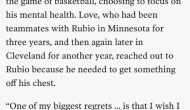 Kevin Love’s Apology to Ricky Rubio