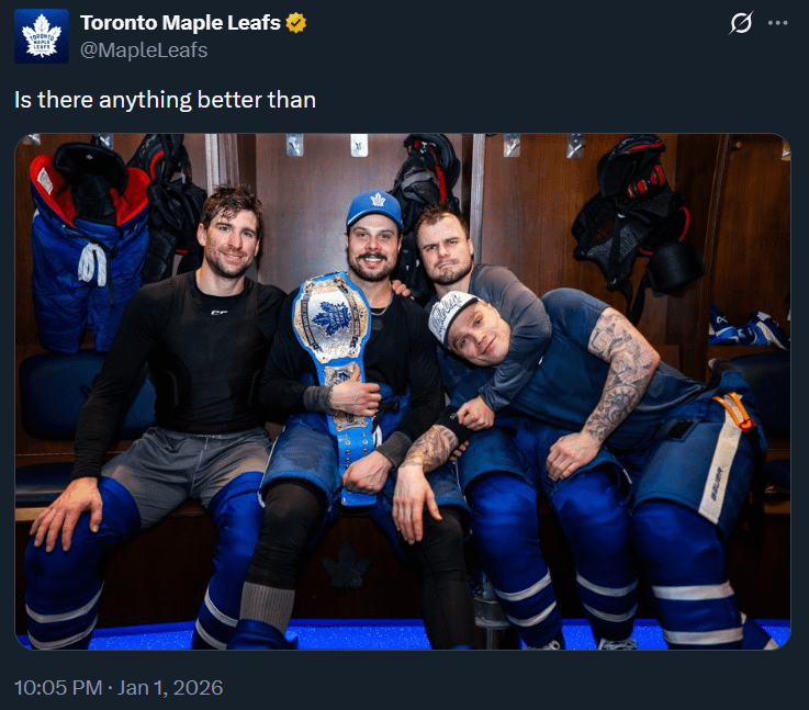 "Is there anything better than" Captain Matthews Rallies The Team With A Game-Winning Hat Trick & Belt Hat Trick