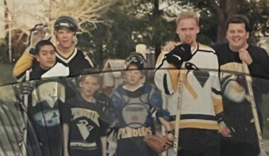 Street hockey with my uncles and cousins. Late 90’s