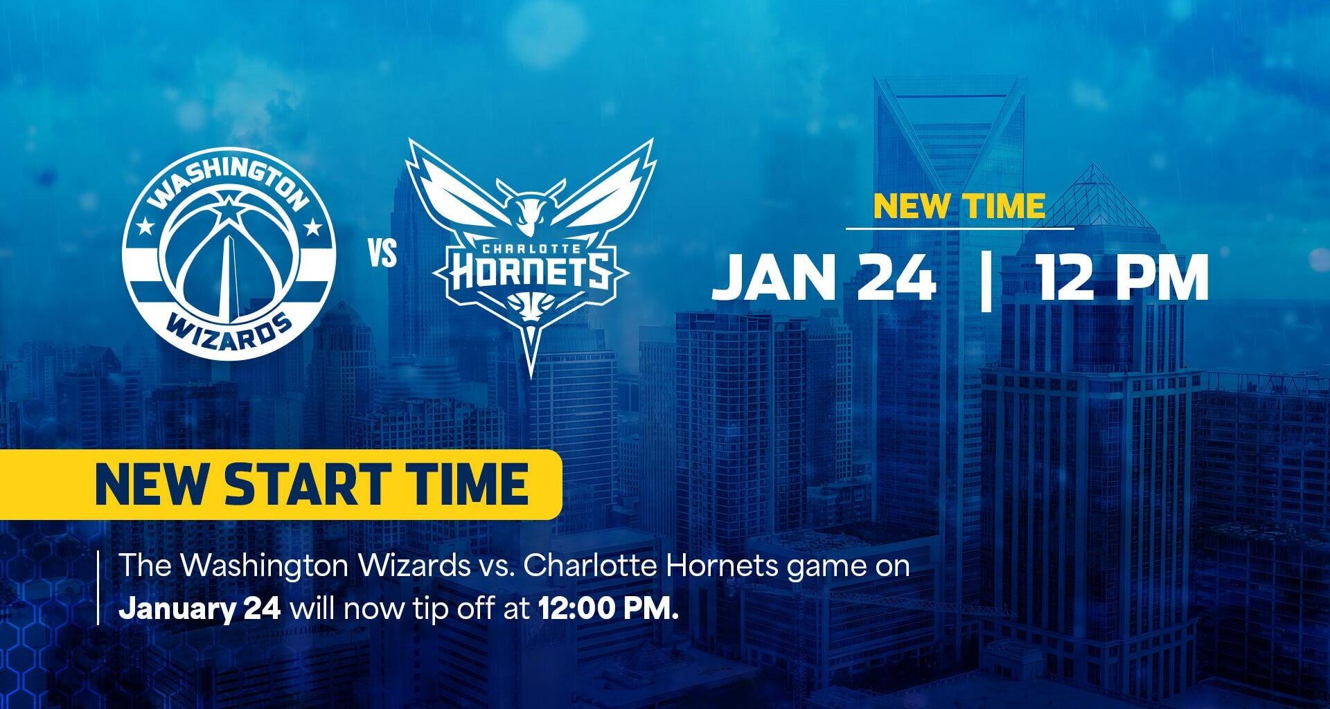 Charlotte game moved to 12:00 NOON on Saturday