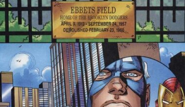 The recently unfrozen Captain America finds out that the Brooklyn Dodgers have moved (Captain America: Sentinel of Liberty #5; November 1998)
