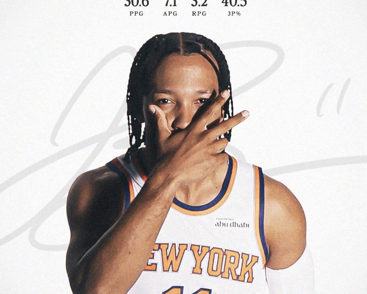 Jalen Brunson Official NBA Eastern Conference Player of the Month Poster shot.