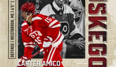 Carter Amico is leaving BU, joining the Muskegon Lumberjacks
